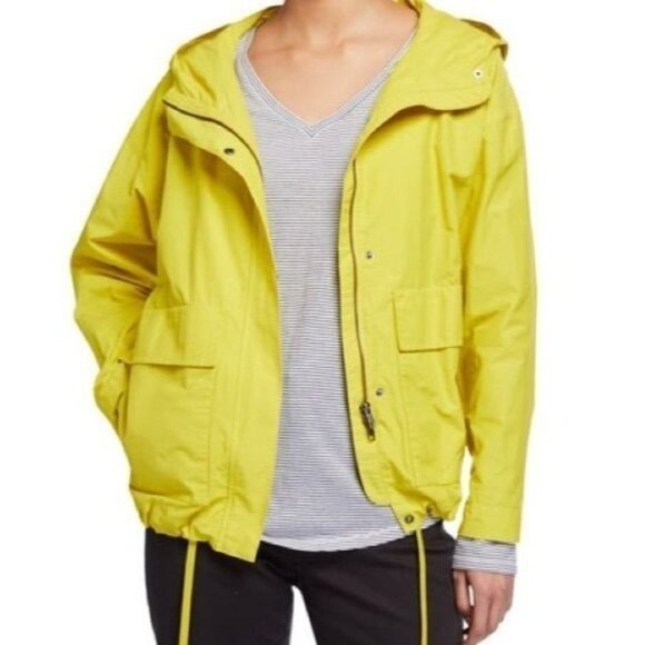 Eileen Fisher Hooded Jacket XL Yellow Drawstring Zip Up Lightweight Minimalist - Picture 16 of 16